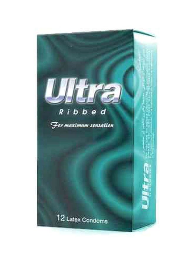 Ultra 12-Piece Ribbed Latex Condom - Image 2
